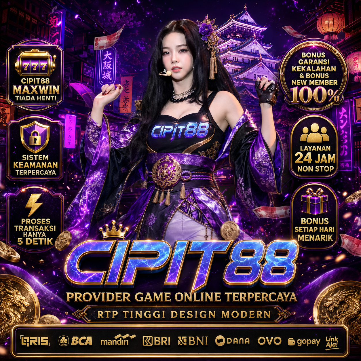 Thumbnail 1 of 3, Poster, CIPIT88 x Tom Denley | Pusat Game Online Lisensi Resmi dengan Beragam Harta Karun Pilihan designed and sold by CIPIT88.